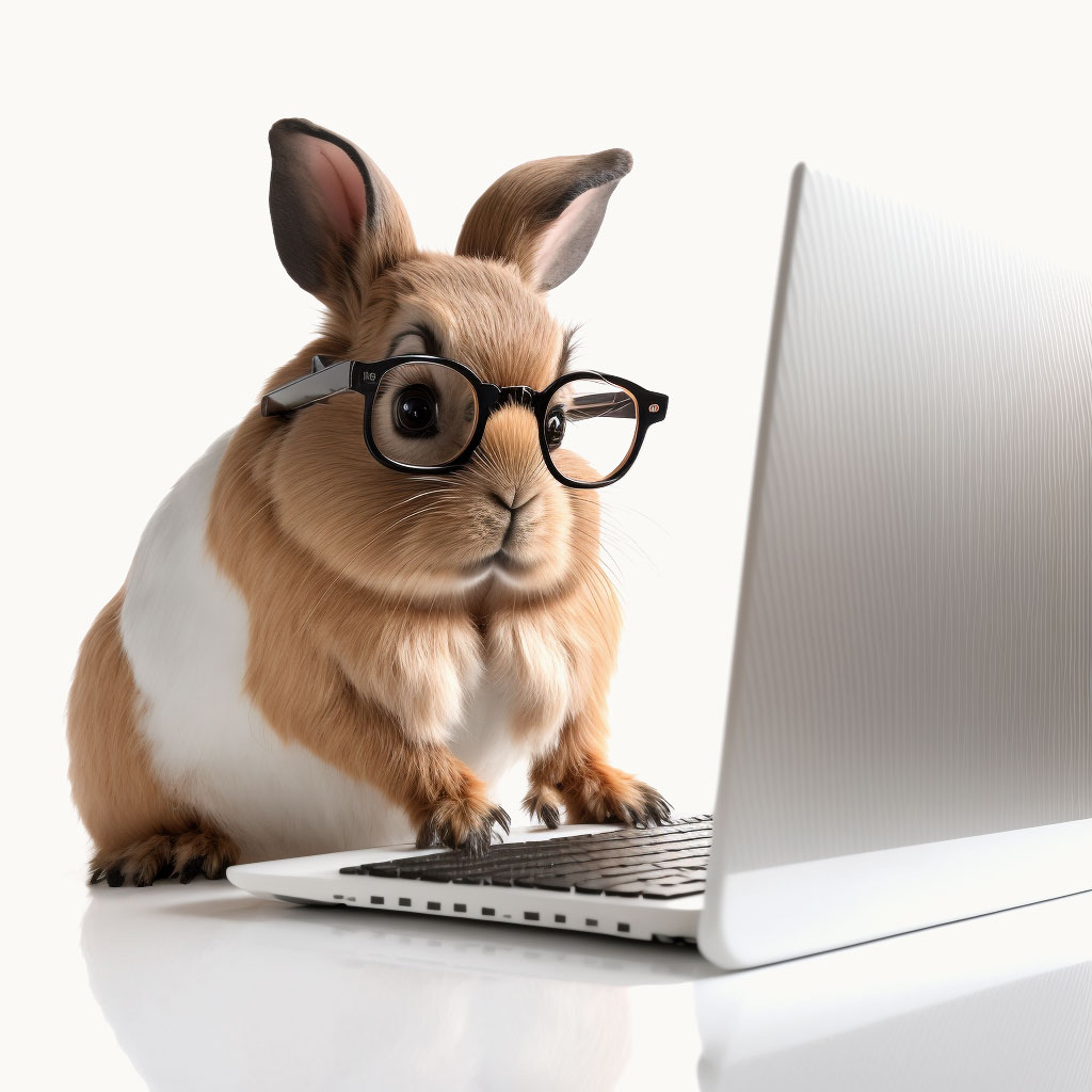 Bunny Using a Computer