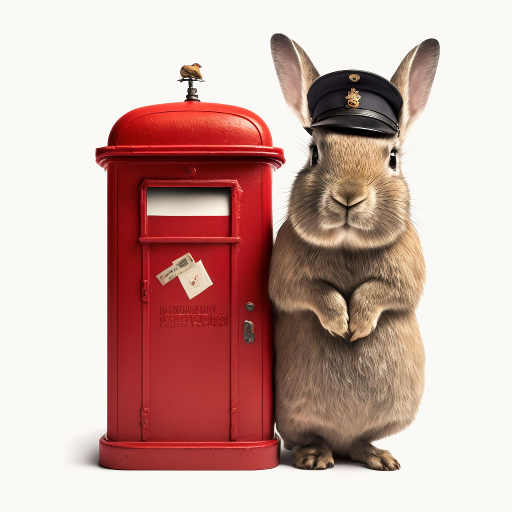 Bunny Next to a Postbox