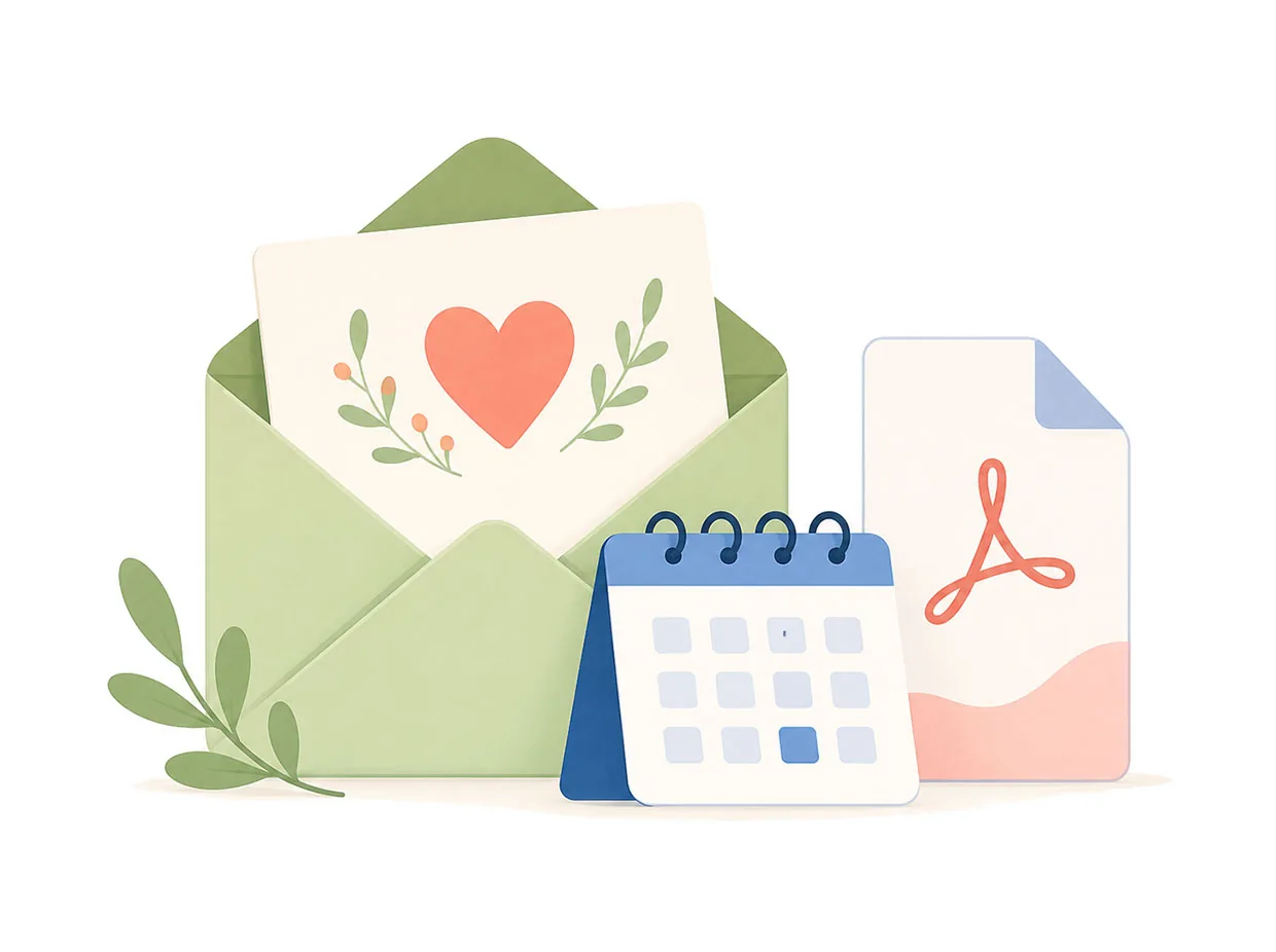 Delivering an online group greeting card by email or scheduled send date