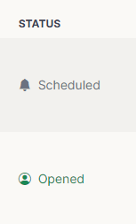 Card sending status indicator