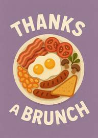 Thank You Card Featuring Full English Breakfast Illustration
