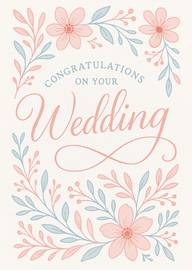 Elegant Floral Wedding Congratulations Card with Soft Pastel Colors