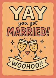 Cheerful Congratulations Card with Toasting Glasses and Celebration Text