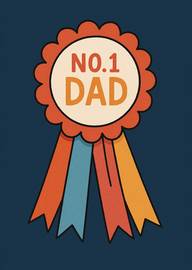 No.1 Dad Award Ribbon Illustration on Dark Background