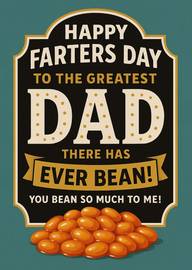 Funny Father's Day Card with Beans and Pun for Dad