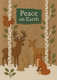 Peace on Earth Winter Woodland Animals Christmas Card