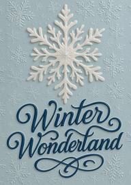 Elegant Winter Wonderland Card with Large Snowflake Design