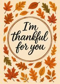 Thankful message surrounded by autumn leaves in warm colors