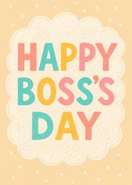 Colorful playful happy boss's day card with pastel chalk style
