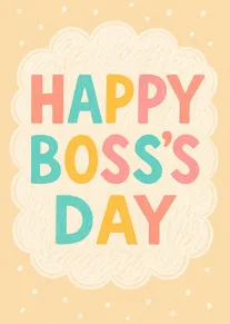Colourful Happy Boss's Day Card with Pastel Cloud and Dots