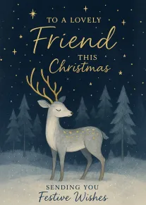 Festive Christmas Friend Card with Deer