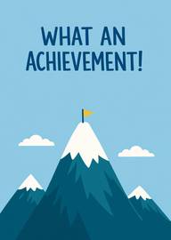 What An Achievement Congratulations Card With Mountaintop Flag