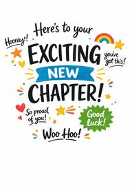 Colorful congratulations card with stars rainbow and encouraging text