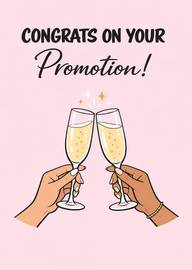 Congrats on Your Promotion Toasting with Champagne Glasses