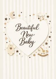 Beautiful new baby heart with stars moon and toys