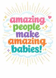 Colorful lettering amazing people make amazing babies blue cloud