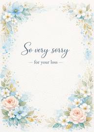 Elegant floral sympathy card with soft pastel colors and heartfelt message