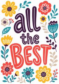 Colorful All The Best Floral Congratulations Greeting Card