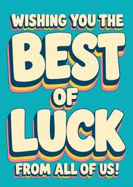 Retro style wishing you the best of luck message card