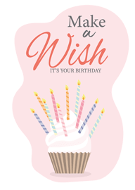 Make a Wish Birthday Card with Cupcake and Candles