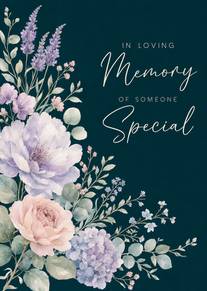 Pastel floral in loving memory card for someone special tribute