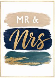 Elegant Mr and Mrs calligraphy wedding anniversary card
