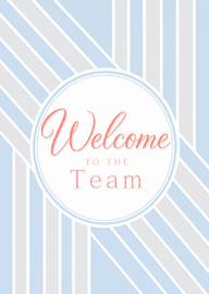 Welcome to the team card elegant pastel stripes