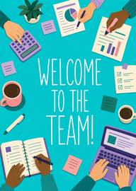 Welcome To The Team Illustrated Work Desk Collaboration