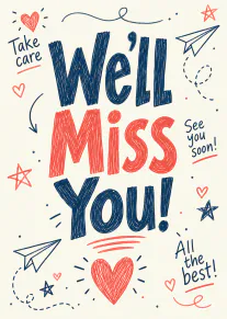 We'll Miss You Leaving Card