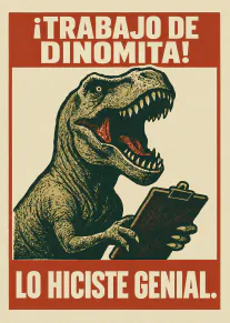 Trabajo de dinomita con dinosaurio