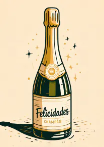 Felicidades con champán