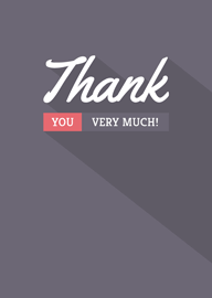 Simple Elegant Thank You Card with Stylish Text and Shadow