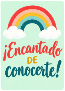 Tarjeta de enhorabuena con arcoíris