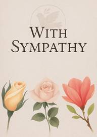Elegant Sympathy Card with Soft Roses and Gentle Dove Illustration