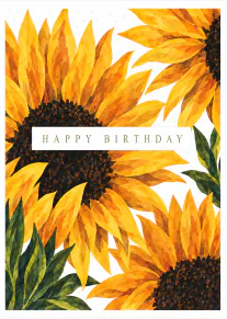 Watercolour Sunflowers Happy Birthday Card