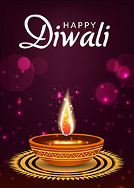 Elegant Diwali Card with Traditional Oil Lamp and Festive Glow