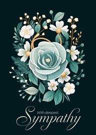 Elegant Sympathy Card with Soft Floral Design and Heartfelt Message