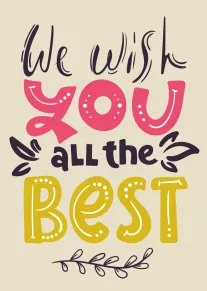 We Wish You All the Best Bold Colourful Lettering Card
