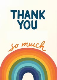 Thank You So Much Rainbow Appreciation Card with Bold Text
