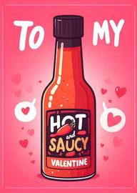 To My Hot and Saucy Valentine Cute Spicy Sauce Bottle