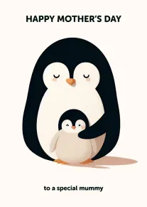 Penguin Mother and Baby for a Special Mummy Mother's Day
