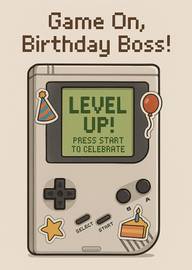 Retro Game Console Birthday Card Level Up Celebration
