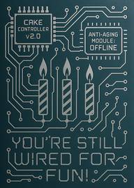 Tech Inspired Birthday Card with Circuit Board and Candles