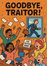 Funny Goodbye Card with Office Celebration and Leaving Colleague