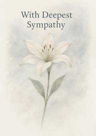 Elegant Sympathy Card with White Lily and Gentle Message