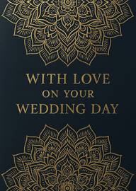 Elegant Wedding Day Card with Gold Mandala Design and Loving Message