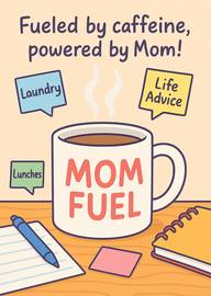 Funny Mom Fuel Coffee Mug with Life Advice and Laundry Notes