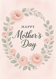 Elegant Floral Happy Mother's Day Card with Soft Pink Roses