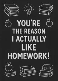 Chalkboard Style Teacher Appreciation Card with Books and Apples