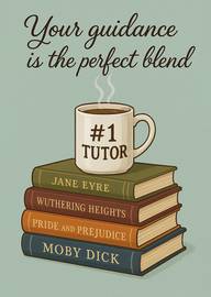 Tutor Appreciation Card with Coffee Mug and Classic Books